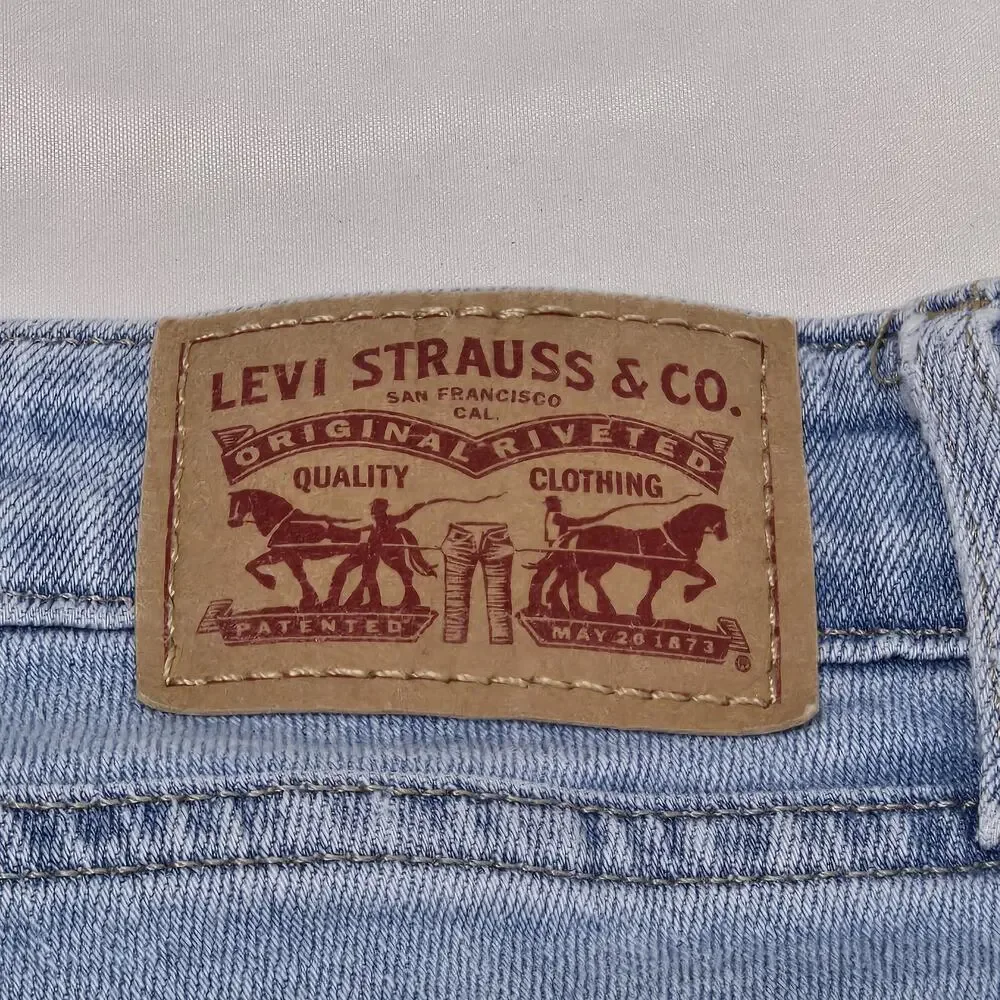 Levi's 711 Distressed Skinny Jeans Size 26 Waist Light Wash Blue